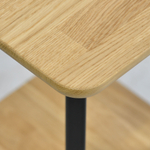 Дизайнерский столик-консоль Виби из дуба 40х40 см в стиле лофт, на металлических ножках