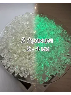 СТЕКЛЯННАЯ КРОШКА ЛЮМИНЕСЦЕНТНАЯ С БЛЕСТКАМИ 2 фракция