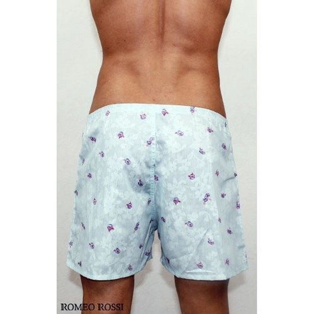 Мужские шорты домашние голубые с узором Romantic Days Romeo Rossi Blue Shorts RR00309