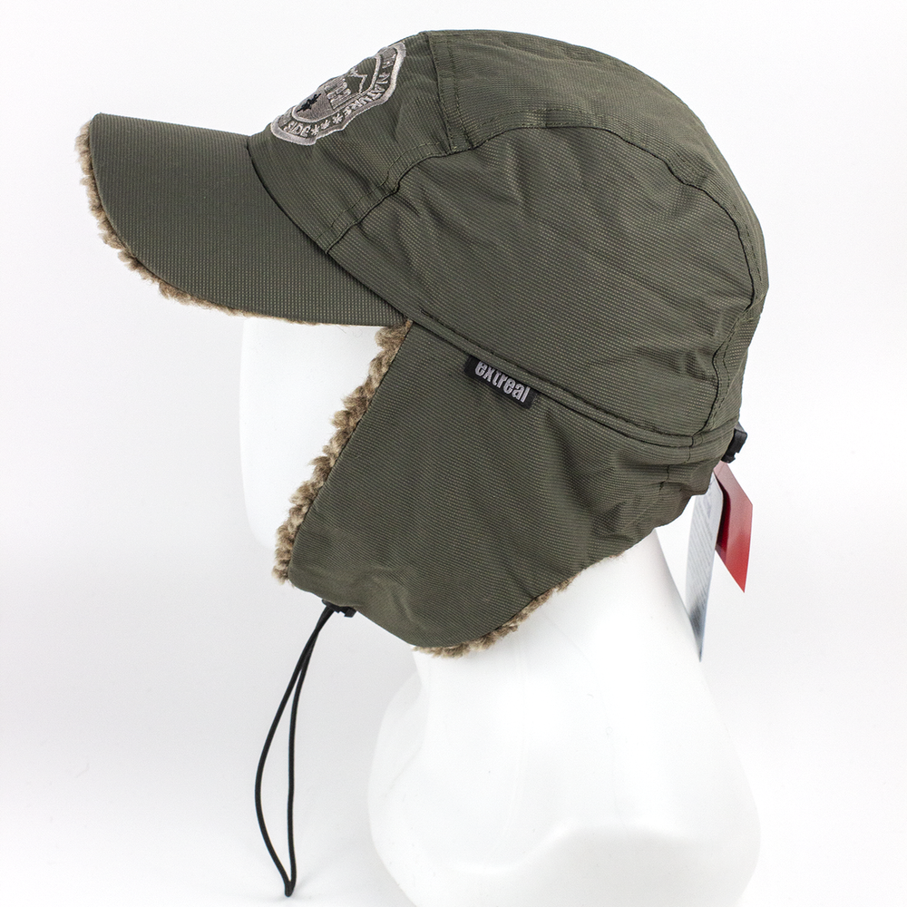 Кепка Extreal "Сити" с ушами, Барашек Коричневый, Мембрана, XL