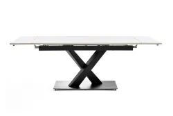 "Юпитер" стол интерьерный раздвижной обеденный из керамики, цвет белый глянцевый