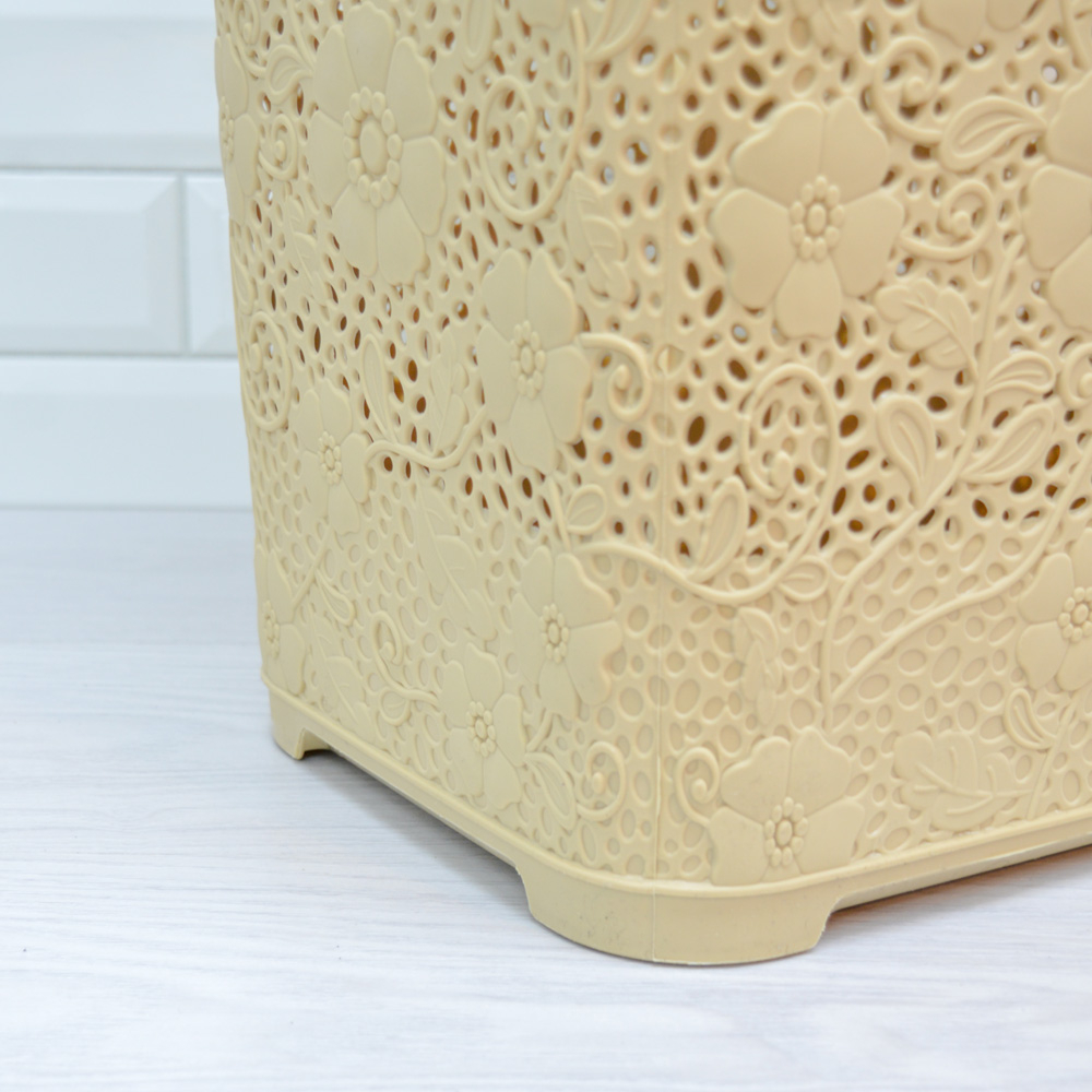 Корзина для белья 50л "Ажурная", цвет бежевый