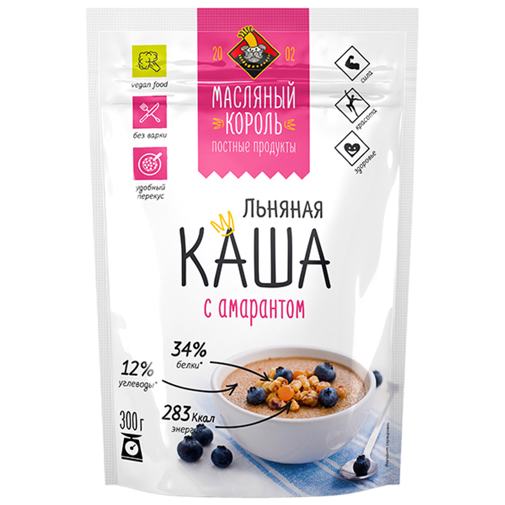 Каша льняная с амарантом, 300гр ( Масляный Король)