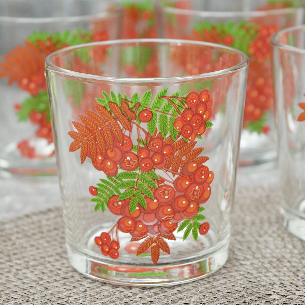 Набор стаканов 6шт 250мл "Рябинушка"