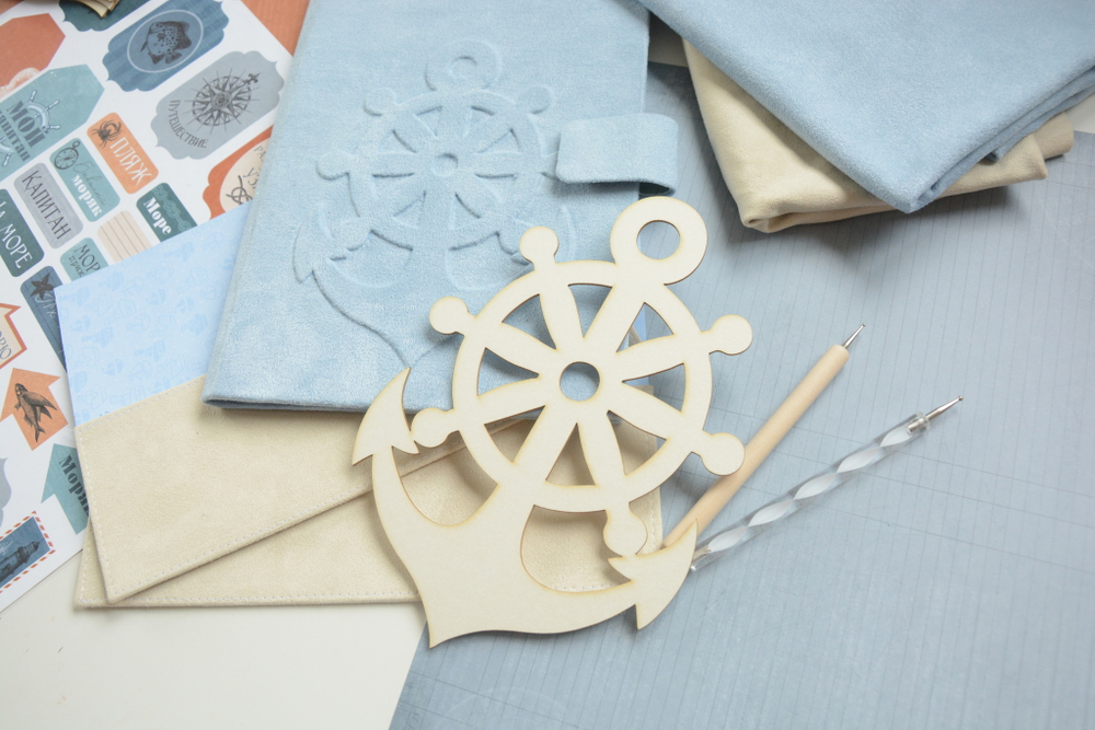 Заготовка для тиснения "Якорь-штурвал"