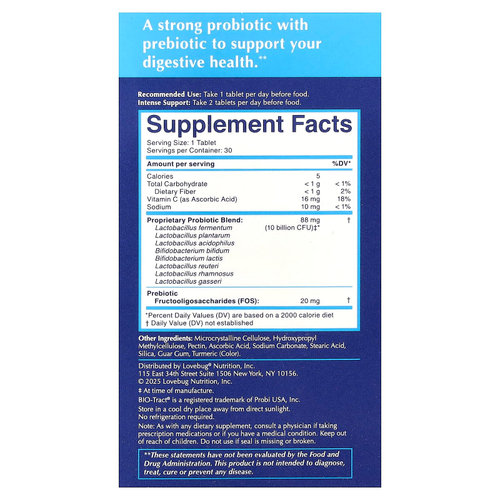 LoveBug Probiotics, Here's The Skinny®, пробиотик, 30 таблеток