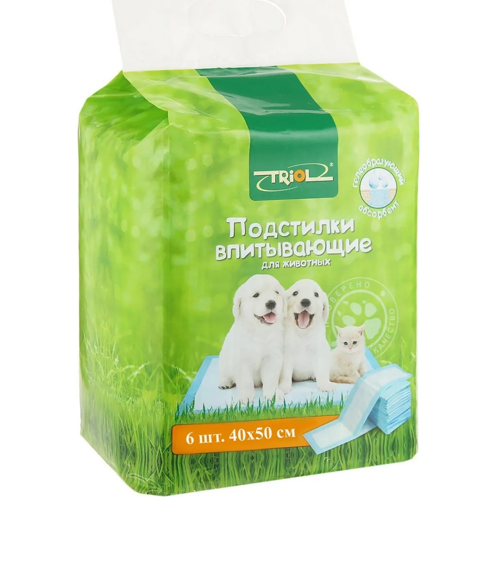 Подстилки впитывающие Triol 45x60 6 шт, 40х50 6 шт