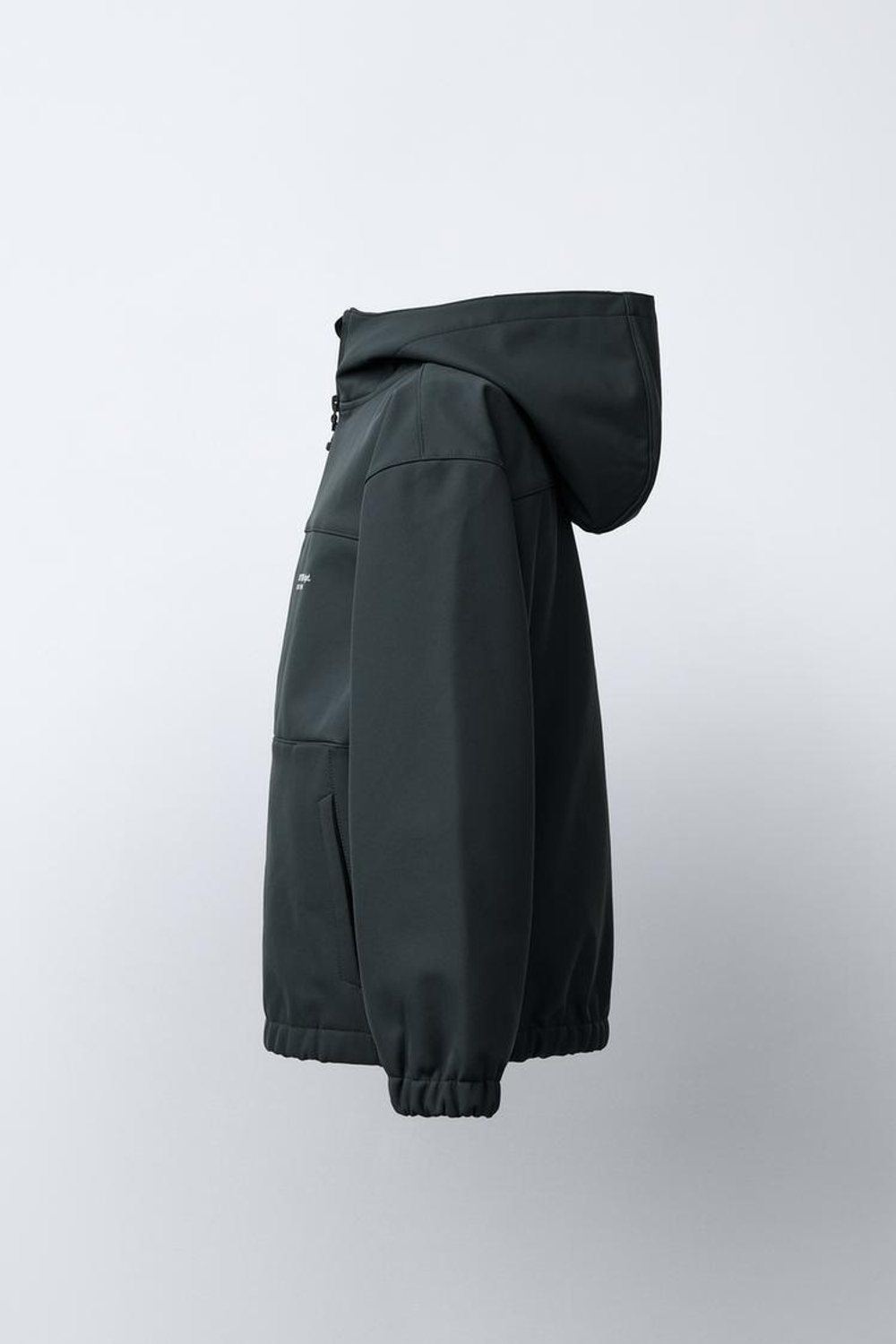 ZARA ТЕХНИЧЕСКАЯ КУРТКА С КАПЮШОНОМ, СЕРЫЙ