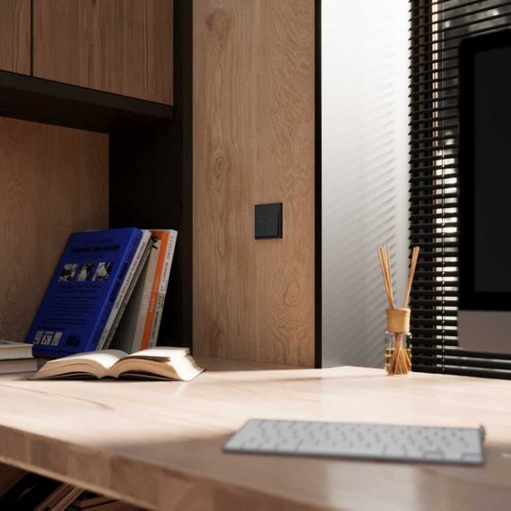 Выключатель встраиваемый Voltum S70 для жалюзи 10А черный матовый VLS020708