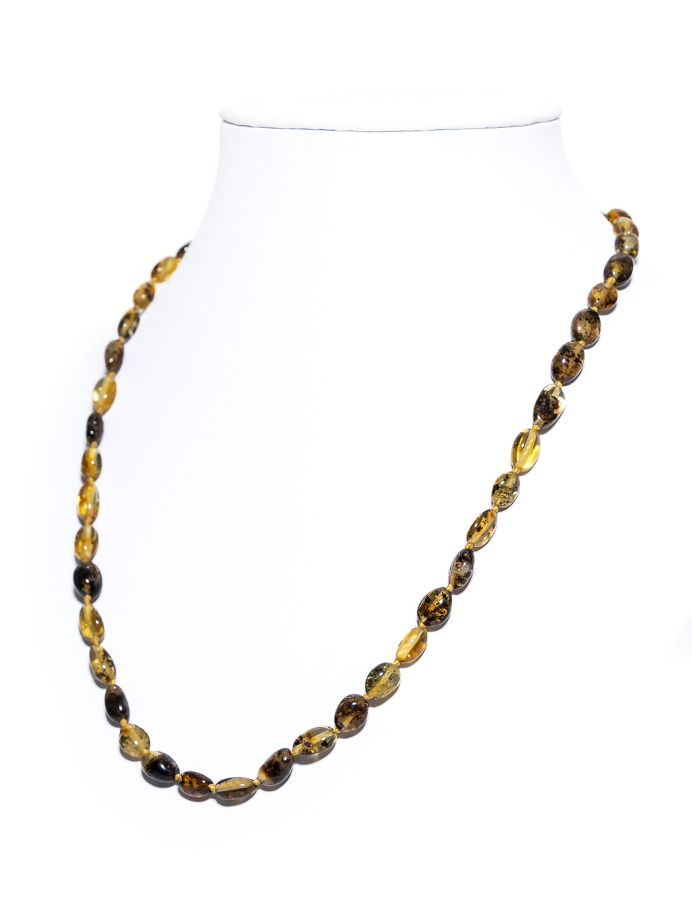 Бусы из янтаря натурального. Длина 45 см, бусины 8 на 5 мм. Янтарные бусы женские лечебные