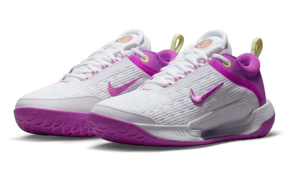 Женские теннисные кроссовки Nike Zoom Court NXT HC - white/fuchsia dream/citron tint