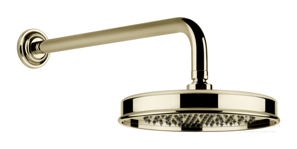 Верхний душ Gessi Venti20, Ø200 мм, для настенного крепления, поворотный, цвет Brass PVD