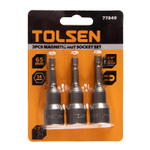 TOLSEN (TT77849) Набор головок для шуруповерта шестигранных 1/4", 14 мм, 65 мм, магнитных, 3 предмета