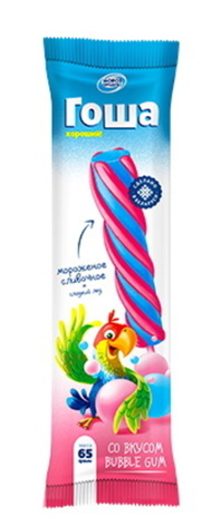 Мороженое сливочное "Гоша" со вкусом Бабл Гам 65г. Морозпродукт