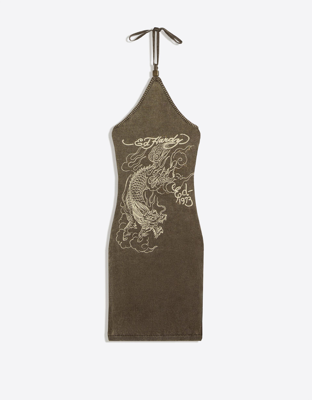 Мини-платье с воротником-холтер ED HARDY X BERSHKA - BERSHKA