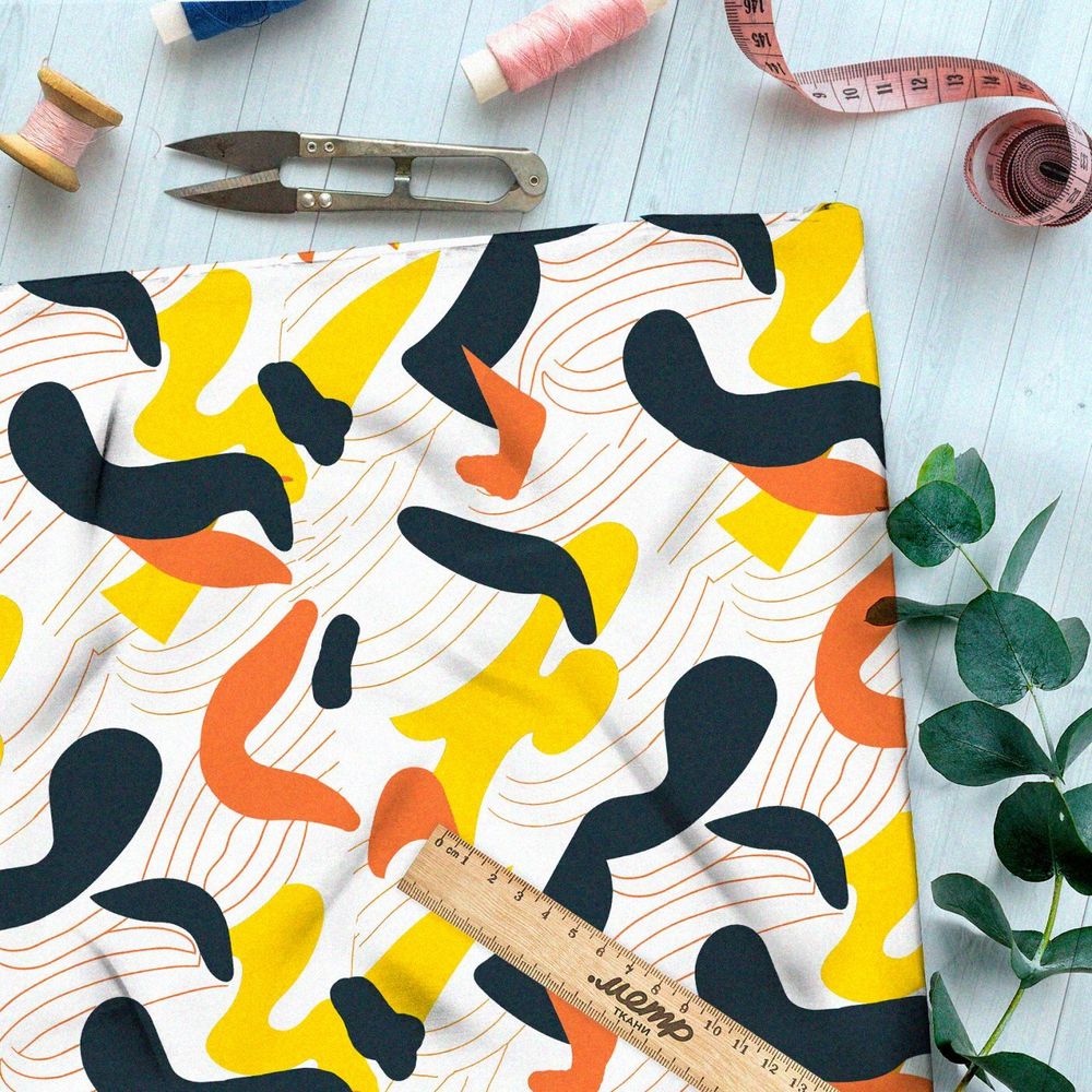 Ткань премиум флис орнаментальные фрески