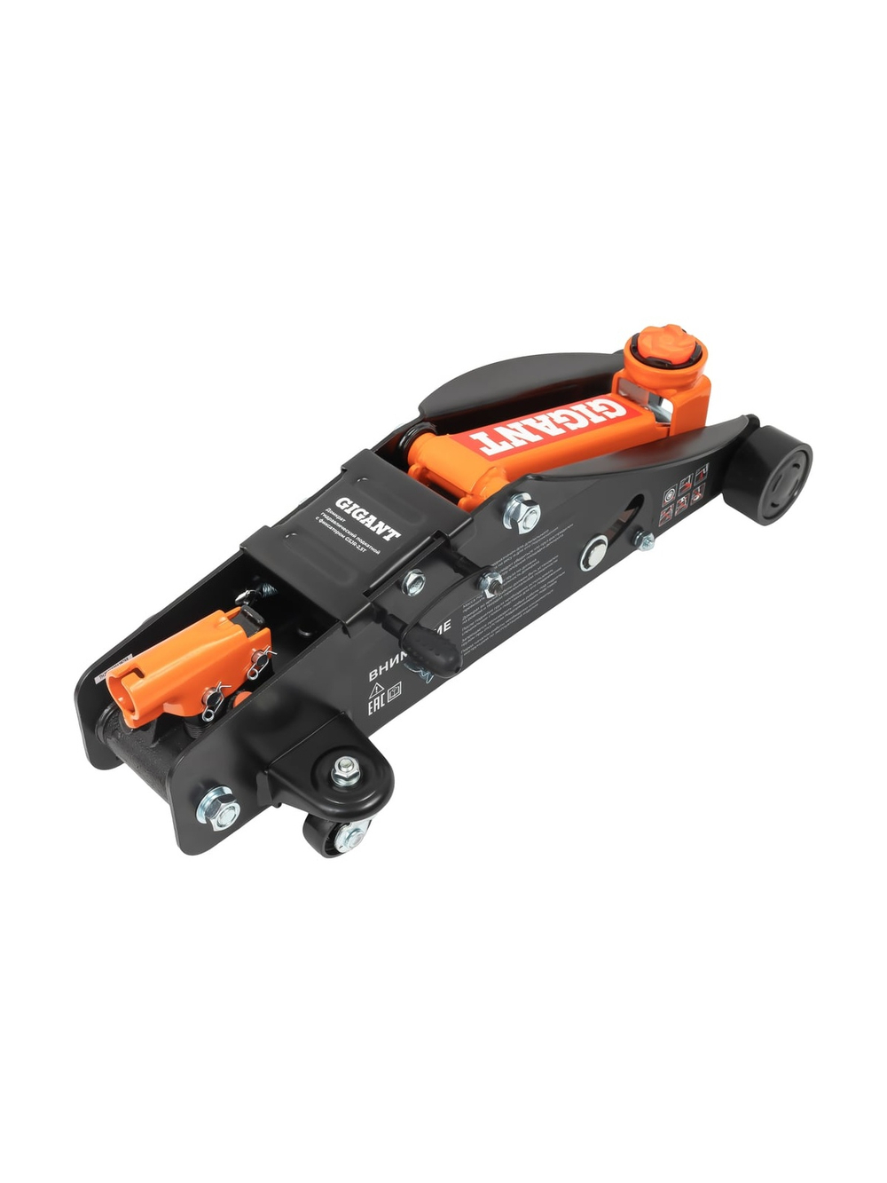 Подкатной гидравлический домкрат Gigant с фиксатором, 2,5т 140-385 мм, в кейсе GSJR-2,5T