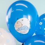 Набор Воздушный шаров, Ура, Мальчик!, Белый/Голубой , Ассорти.