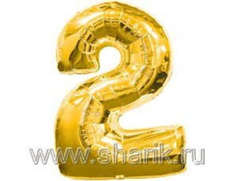 Шар фольга 40" "Цифры" 0 - 9 (101 см) золото