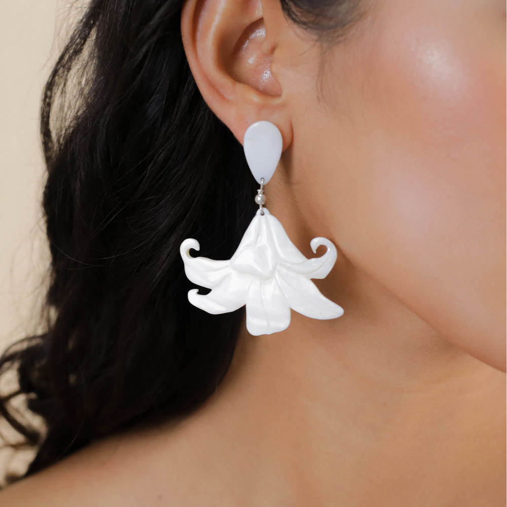 Серьги Nature Bijoux, Lis Blanc, с перламутром, NB26.1-12-90662 (белый)