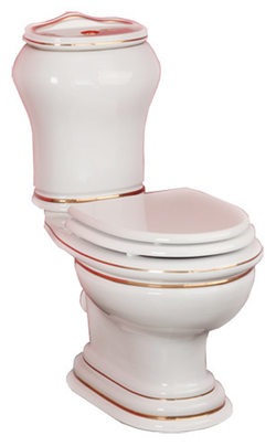 Унитаз напольный с бачком Migliore Milady ML.MLD-25.701.D1 горизонтальный выпуск, кнопка золото