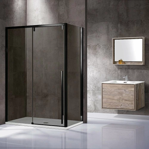 Душевой уголок Vincea LUGANO VSR-1L9012CGB-1 120x90 стекло тонированное/профиль черный