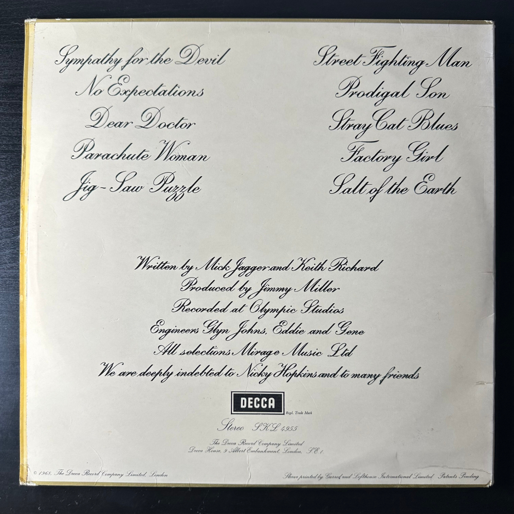 Rolling Stones ‎– Beggars Banquet (Англия 1968г.)