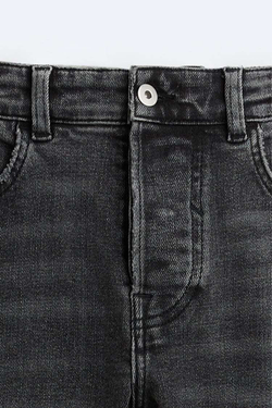 ZARA ДЖИНСЫ SKINNY С РАЗРЕЗАМИ, УГОЛЬНЫЙ