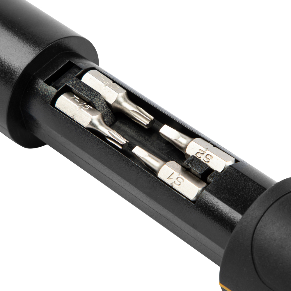 Отвертка реверсивная с револьверным механизмом, 11 шт, сталь S2  Denzel