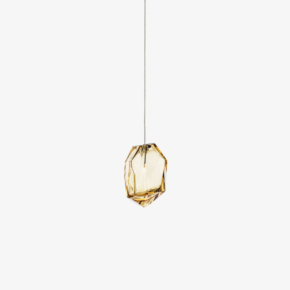 Pendant design lamp Crystal Rock by Lasvit (Brown)