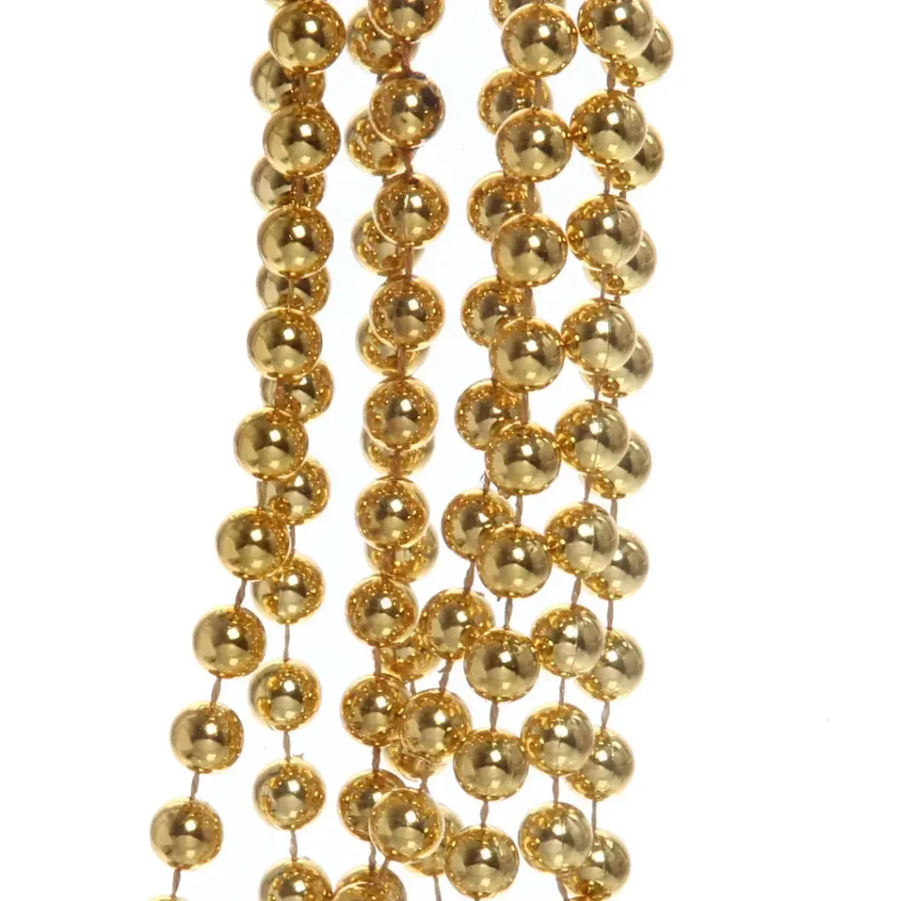 Бусы на ёлку 2,0 м «Шарик средний» d-8мм, Золото