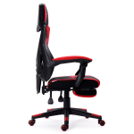 Игровое кресло из ткани черно-красное