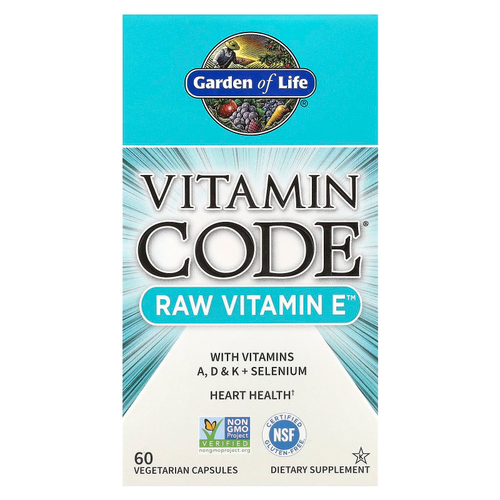 Garden of Life, Vitamin Code®, сырой витамин E, 60 растительных капсул