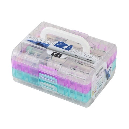 Набор маркеров акриловых  18цв. кистевидн. "Sketch and Art" 1-6мм, увеличенный объем