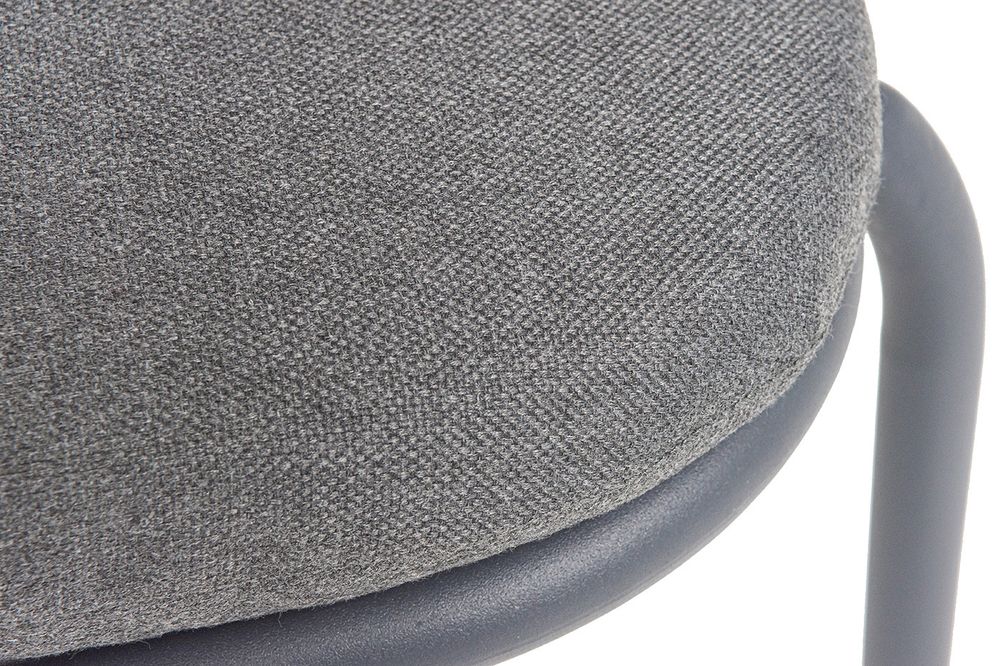 "Кастелло" стул плетеный из роупа, каркас из стали темно-серый (RAL7024) муар, ткань темно-серая 027