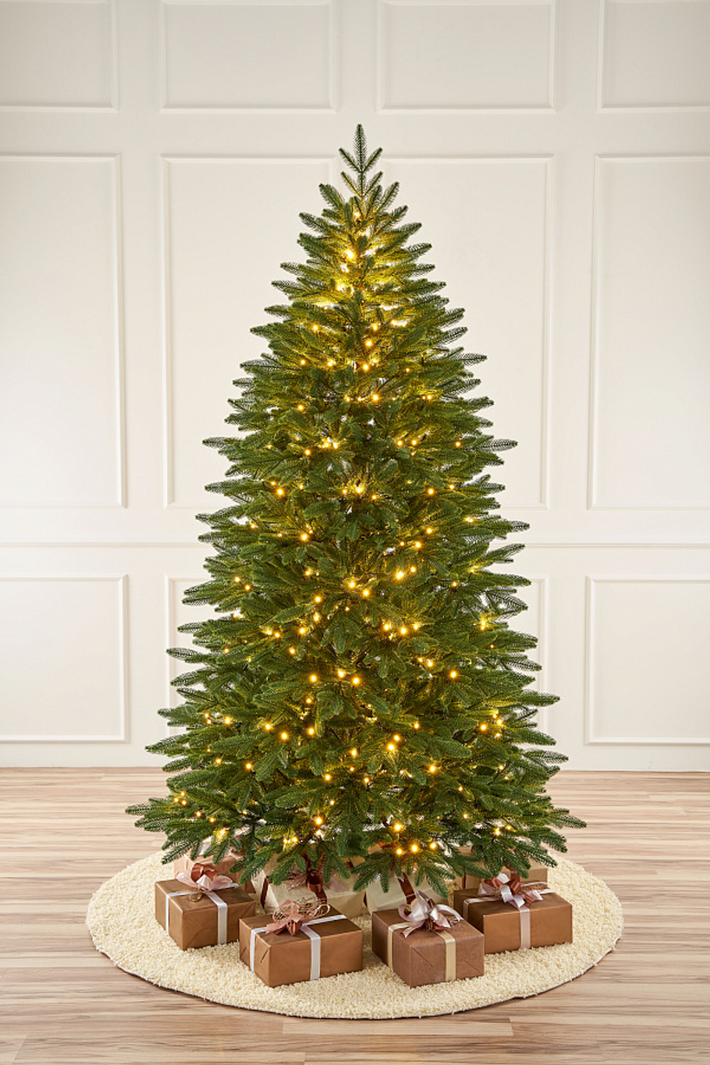 Ель искусственная с лампочками Самарская 1,8 м подставка металл 100% Литые веточки МаксКристмас