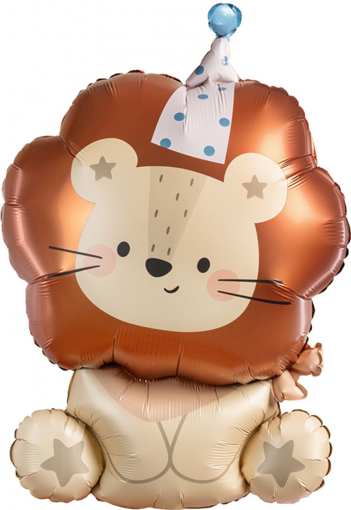 Шар-фигура, фольга, "Львенок в колпачке" (Falali), 33"/84 см (БГ-35)
