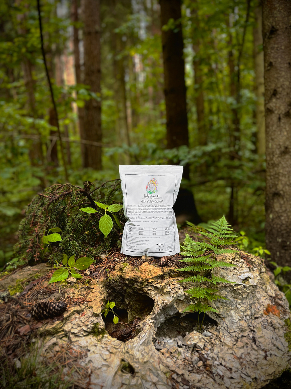 Сухой корм SHAMAN "Дух дикой природы" Утка с яблоками 1 кг; мелкая гранула; для взрослых собак; Класс Холистик