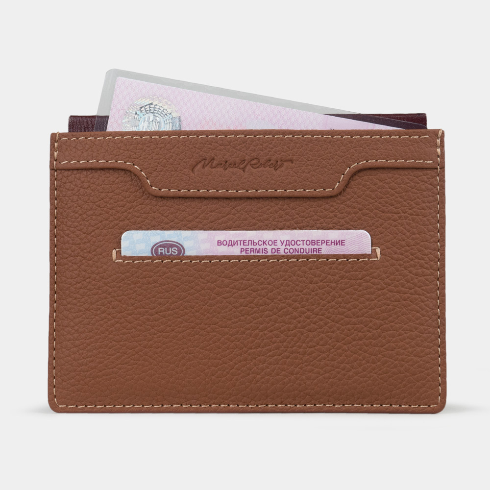 Обложка для автодокументов и паспорта Berlin из кожи теленка, цвета карамель