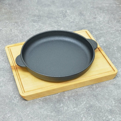 Сковорода 18см чугунная порционная с 2 ручками на подставке, тм MY REAL IRON COOK