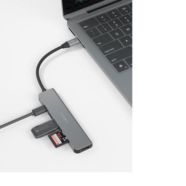 Адаптер Energea AluHub HD 3 (6 in 1), Темно-серый | Gunmetal
