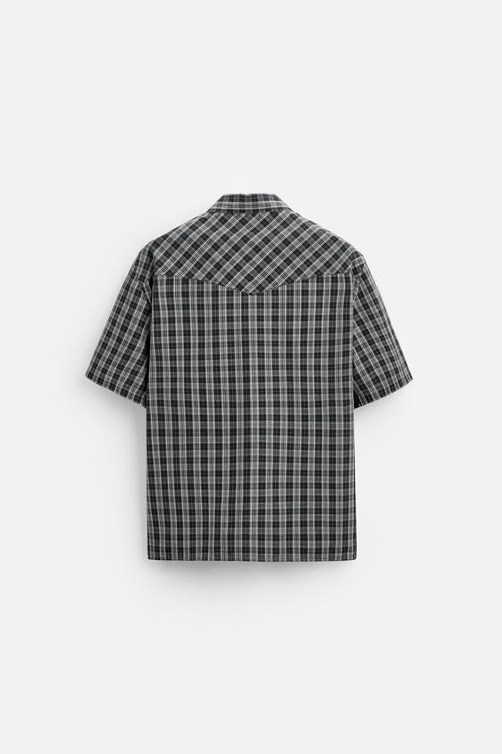 ZARA РУБАШКА В КЛЕТКУ, ЧЕРНЫЙ