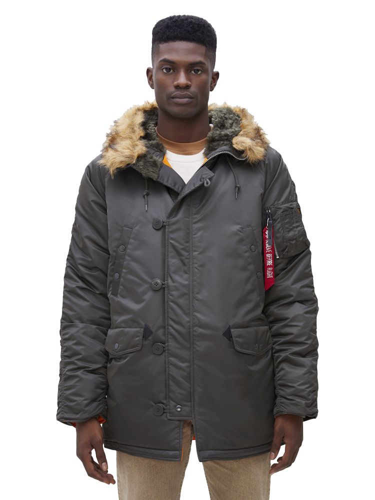 Парка Alpha Industries N-3B Slim Fit Replica Grey (серая)