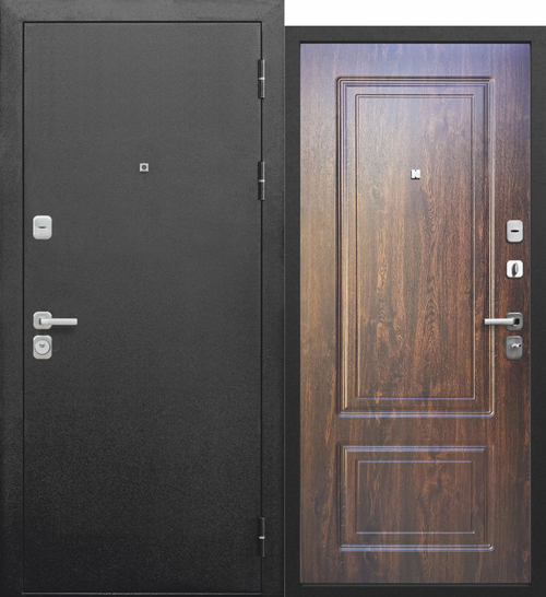 Стальная дверь ТОЛСТЯК Букле черный