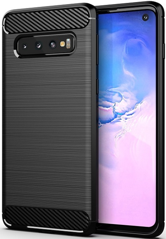 Чехол для Samsung Galaxy S 10 цвет Black (черный), серия Carbon от Caseport