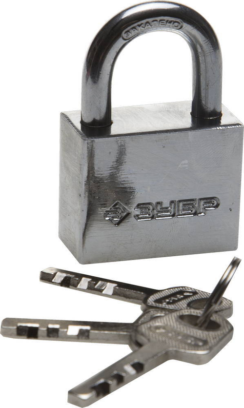 Замок ЗУБР ″Мастер″ навесной, стальной корпус, закаленная дужка, 40мм