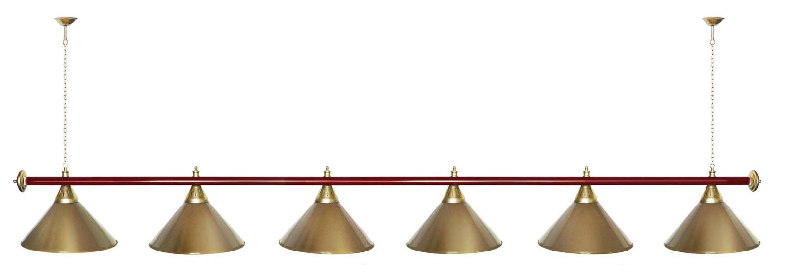 Лампа STARTBILLIARDS 6 пл. (плафоны зеленые,штанга золотая,фурнитура золото) фото №81