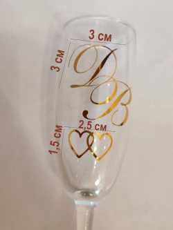 Наклейки свадебные буквы на бокалы инициалы "Е"