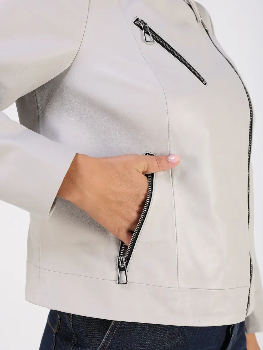 Кожаная куртка демисезонная косуха оверсайз