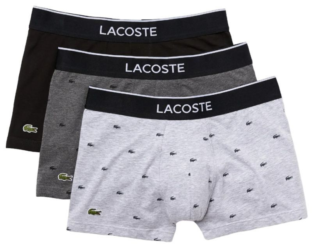 Мужские спортивные боксеры Lacoste Cotton Stretch Trunk 3P - разноцветный